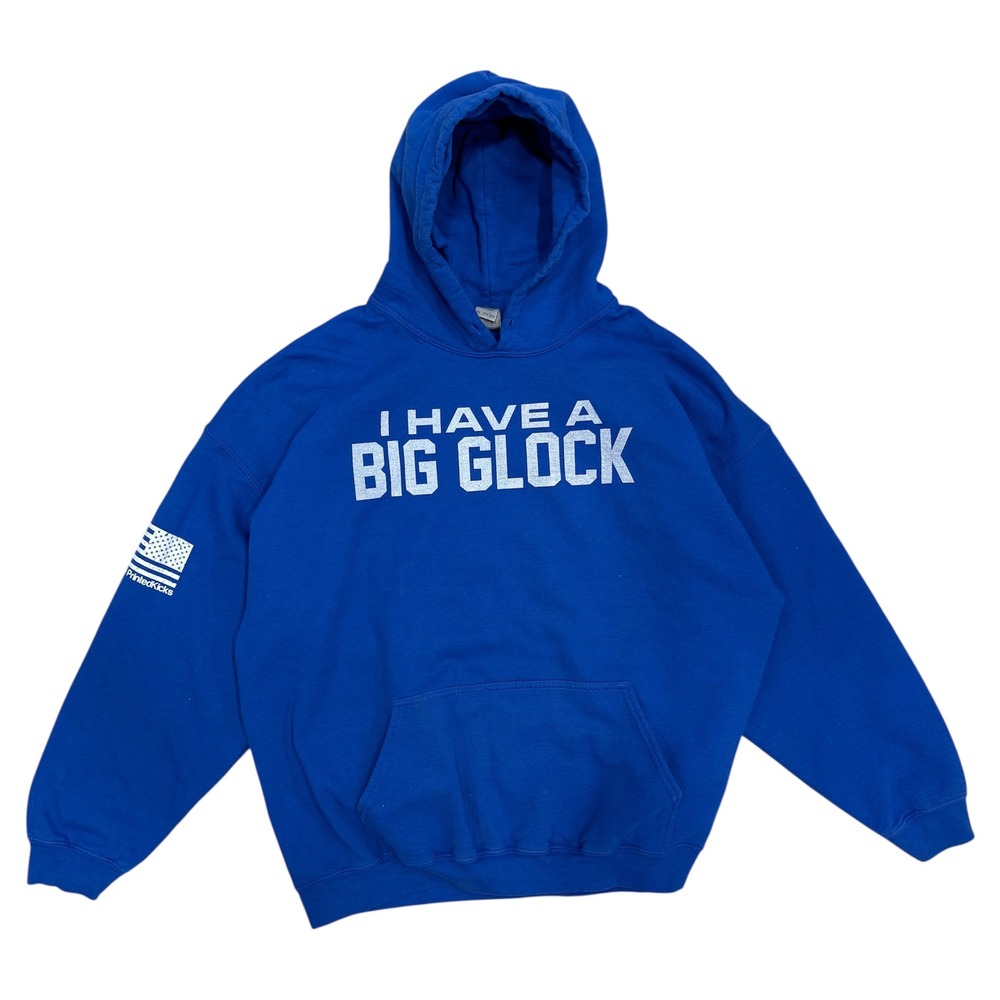 "I Have A Big Glock" Boxy Hoodie Royal Blue Mens 2XL Heavy Blend Sweatshirt